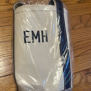 LL bean boat tote EMH initials